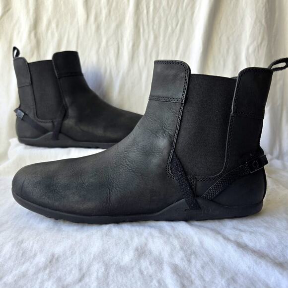 Xero Shoes Tari Women's Minimalist Leather Chelsea Ankle Boots Black Size 12